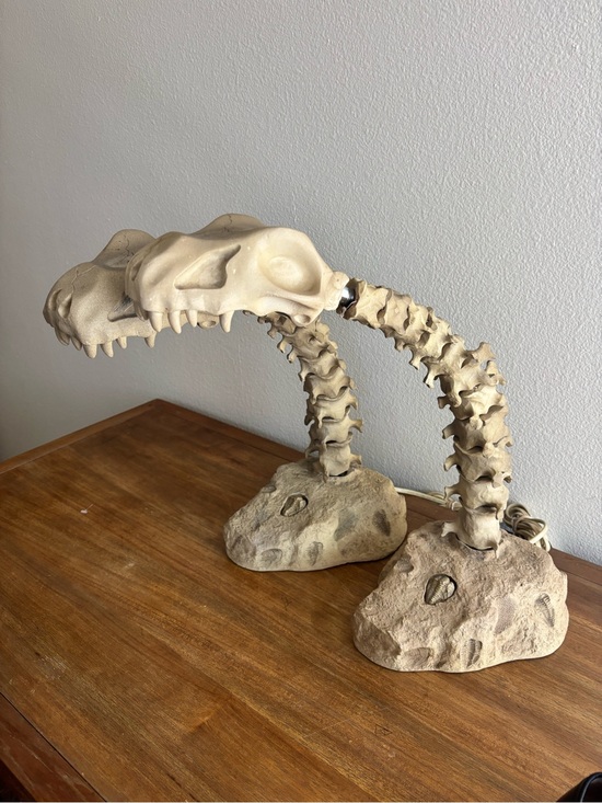 Other - Lampasaurus Dinosaur Skull Skeleton Ceramic Desk Lamps Light by Salton/Stiffel